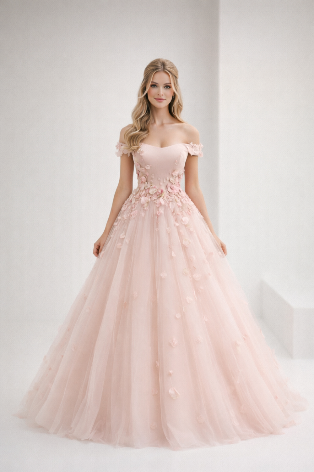 فستان خطوبة وردي بالطلب