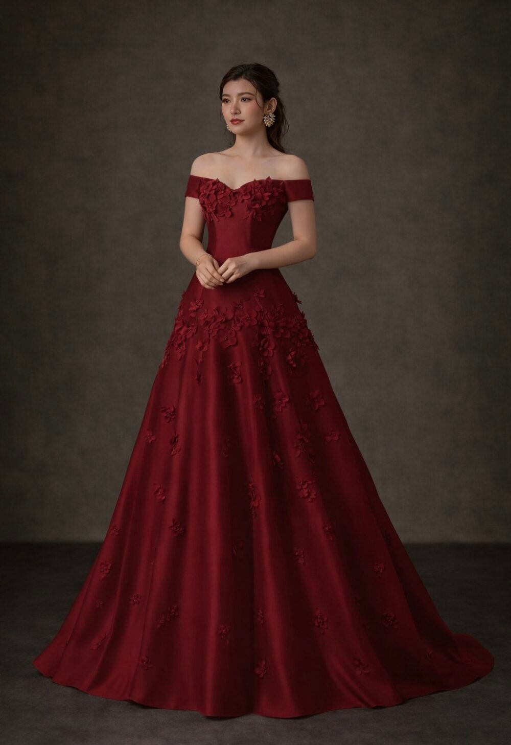 فستان خطوبة احمر بالطلب