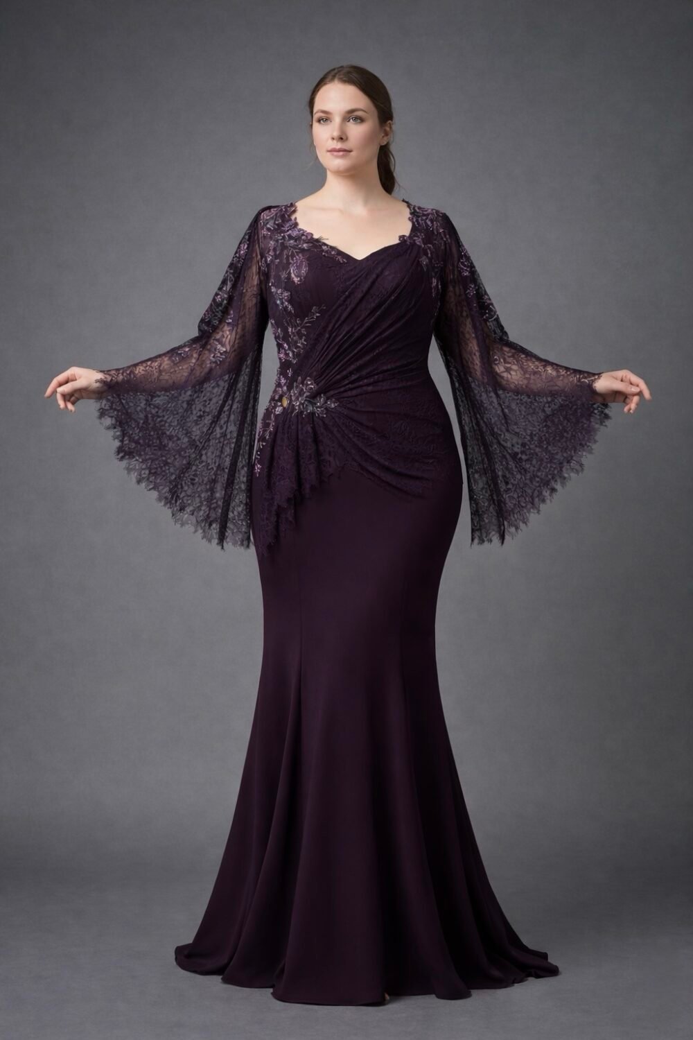 فستان سهرة مقاس كبير ليلكي 3XL