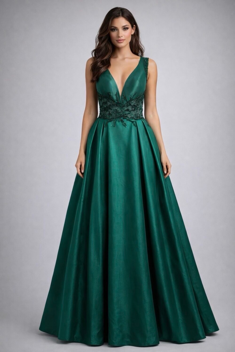 فستان سهرة اخضر مقاس M