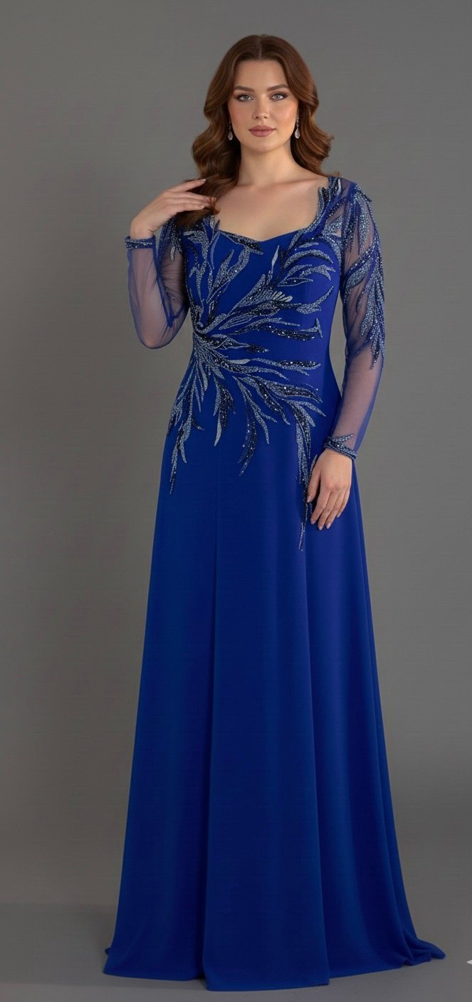 فستان سهرة نيلي