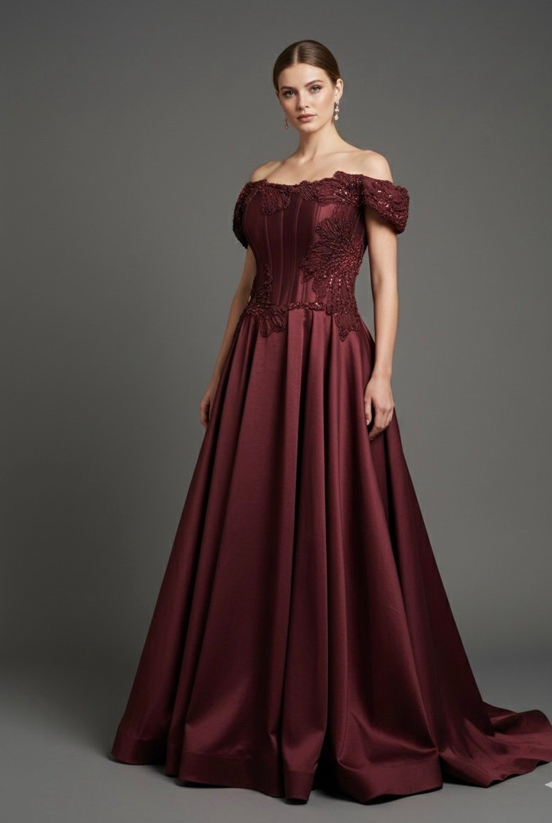 فستان سهرة عودي مقاس M,L